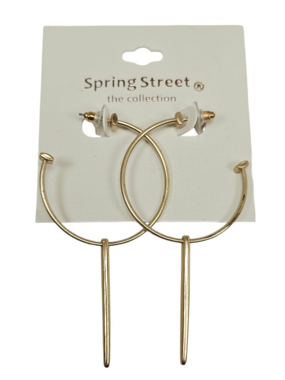 NWT Spring Street The Collection Gold-Tone Open-Hoop Drop Earrings